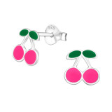 Cherries - 925 Sterling Silver Kids Ear Studs SD47109