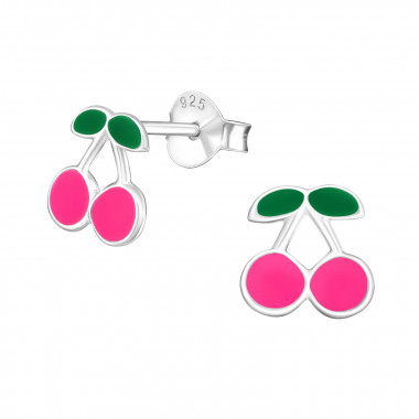 Cherries - 925 Sterling Silver Kids Ear Studs SD47109