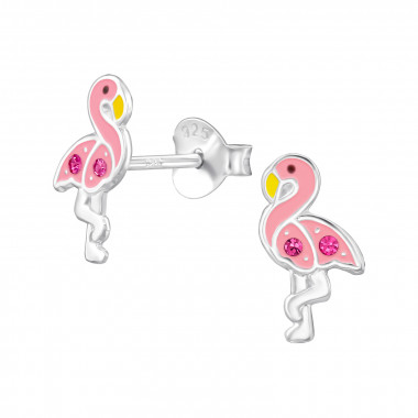 Flamingo - 925 Sterling Silver Kids Ear Studs SD47306
