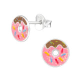 Donut - 925 Sterling Silver Kids Ear Studs SD47329