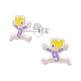 Ballet Dancer - 925 Sterling Silver Kids Ear Studs SD47546