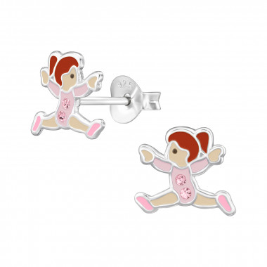 Ballet Dancer - 925 Sterling Silver Kids Ear Studs SD47547