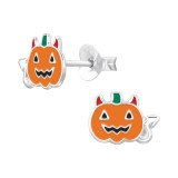 Pumpkin - 925 Sterling Silver Kids Ear Studs SD47729