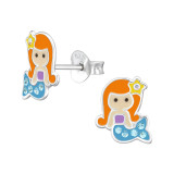 Mermaid - 925 Sterling Silver Kids Ear Studs SD47732