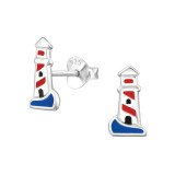 Lighthouse - 925 Sterling Silver Kids Ear Studs SD47866