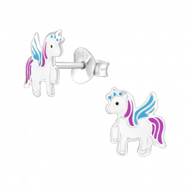 Unicorn - 925 Sterling Silver Kids Ear Studs SD48002