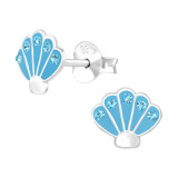 Shell - 925 Sterling Silver Kids Ear Studs SD48186
