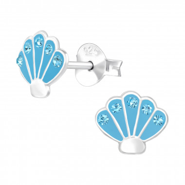 Shell - 925 Sterling Silver Kids Ear Studs SD48186