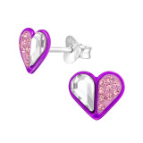 Heart - 925 Sterling Silver Kids Ear Studs SD48446