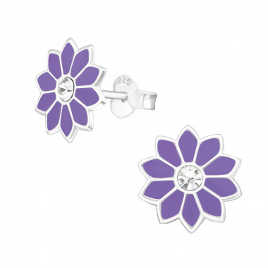 Flower - 925 Sterling Silver Kids Ear Studs SD4856