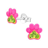 Paw Print - 925 Sterling Silver Kids Ear Studs SD48733