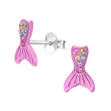 Mermaid Tail - 925 Sterling Silver Kids Ear Studs SD48736
