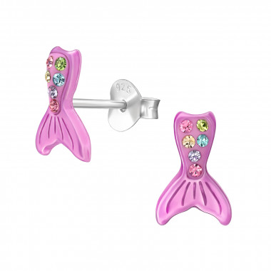 Mermaid Tail - 925 Sterling Silver Kids Ear Studs SD48736