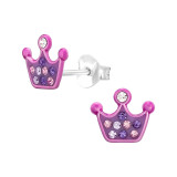 Crown - 925 Sterling Silver Kids Ear Studs SD48737