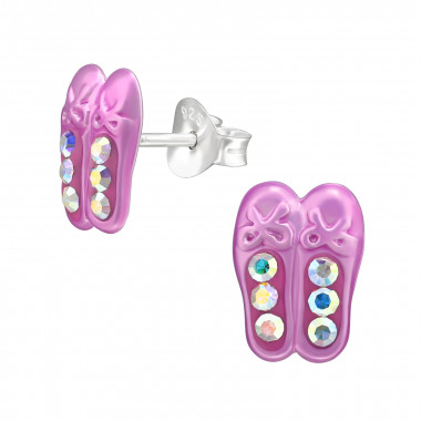 Ballet Shoes - 925 Sterling Silver Kids Ear Studs SD48738