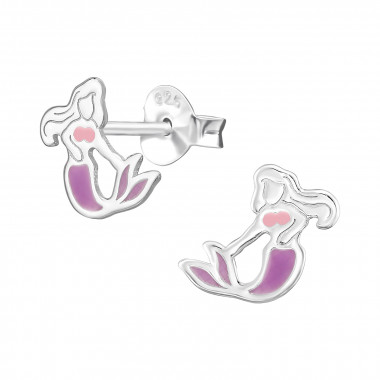 Mermaid - 925 Sterling Silver Kids Ear Studs SD49222