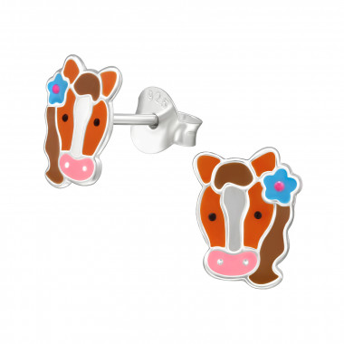 Horse - 925 Sterling Silver Kids Ear Studs SD49238