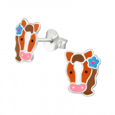 Horse - 925 Sterling Silver Kids Ear Studs SD49238