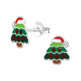 Christmas Tree - 925 Sterling Silver Kids Ear Studs SD49247