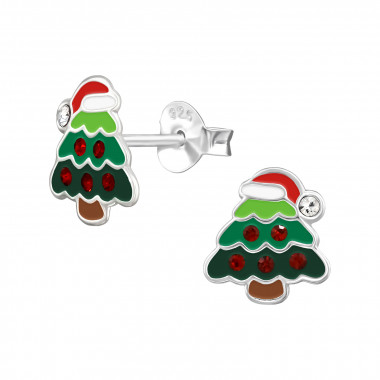 Christmas Tree - 925 Sterling Silver Kids Ear Studs SD49247