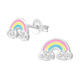 Rainbow - 925 Sterling Silver Kids Ear Studs SD49397