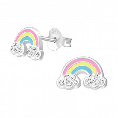 Rainbow - 925 Sterling Silver Kids Ear Studs SD49397