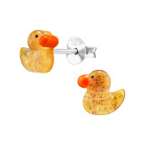 Duck - 925 Sterling Silver Kids Ear Studs SD49406