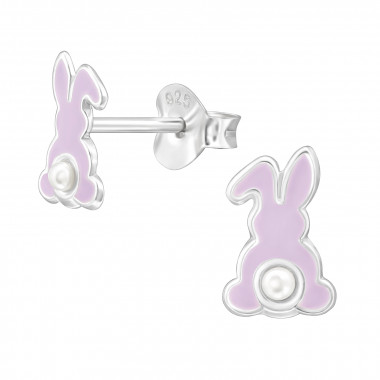 8mm Rabbit - 925 Sterling Silver Kids Ear Studs SD49592