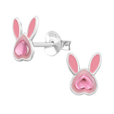 Rabbit, Ears - 925 Sterling Silver Kids Ear Studs SD49696