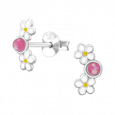 Flower - 925 Sterling Silver Kids Ear Studs SD49699
