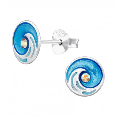 Wave - 925 Sterling Silver Kids Ear Studs SD49702