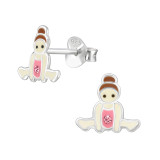 9mm Gymnastics - 925 Sterling Silver Kids Ear Studs SD49918