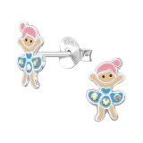 10mm Ballerina Dancer - 925 Sterling Silver Kids Ear Studs SD50027