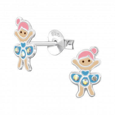 10mm Ballerina Dancer - 925 Sterling Silver Kids Ear Studs SD50027