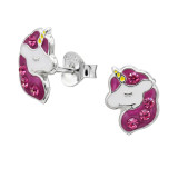 Unicorn Multi-Color - 925 Sterling Silver Kids Ear Studs SD50715
