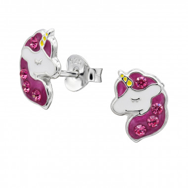 Unicorn Multi-Color - 925 Sterling Silver Kids Ear Studs SD50715