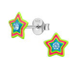 7mm Star - 925 Sterling Silver Kids Ear Studs SD50716