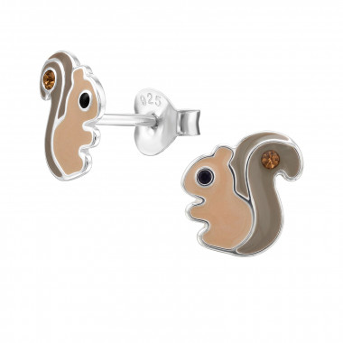 Squirrel - 925 Sterling Silver Kids Ear Studs SD51147