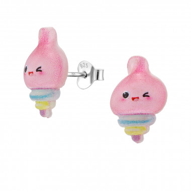 Ice Cream - 925 Sterling Silver Kids Ear Studs SD51152