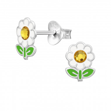 Flower 8mm - 925 Sterling Silver Kids Ear Studs SD51529