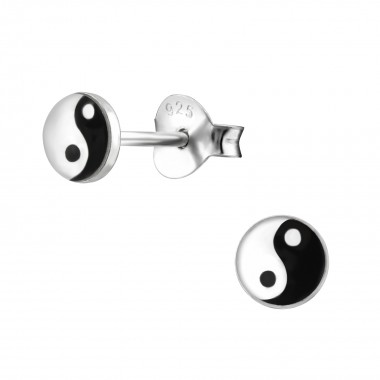 Ying Yang - 925 Sterling Silver Kids Ear Studs SD5656