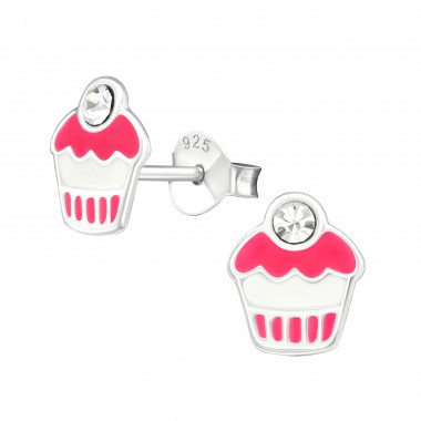 Cupcake - 925 Sterling Silver Kids Ear Studs SD5794
