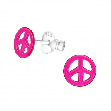 Peace - 925 Sterling Silver Kids Ear Studs SD7399