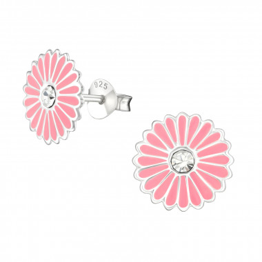 Flower - 925 Sterling Silver Kids Ear Studs SD7538