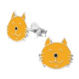 Cat - 925 Sterling Silver Kids Ear Studs SD959