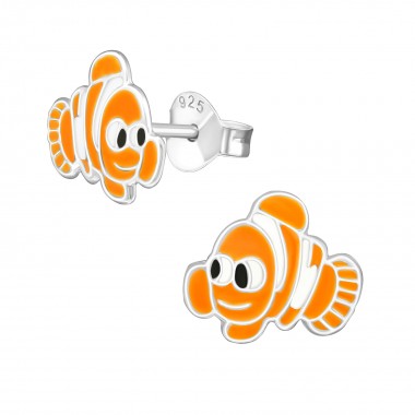 Fish - 925 Sterling Silver Kids Ear Studs SD965