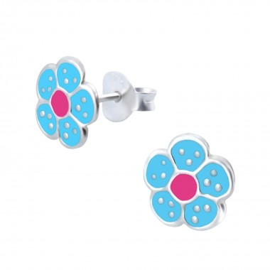 Flower - 925 Sterling Silver Kids Ear Studs SD973