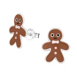 Gingerbread - 925 Sterling Silver Kids Ear Studs SD9789