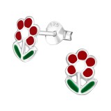 Flower - 925 Sterling Silver Kids Ear Studs SD980