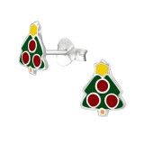 Chistmas Tree - 925 Sterling Silver Kids Ear Studs SD9905